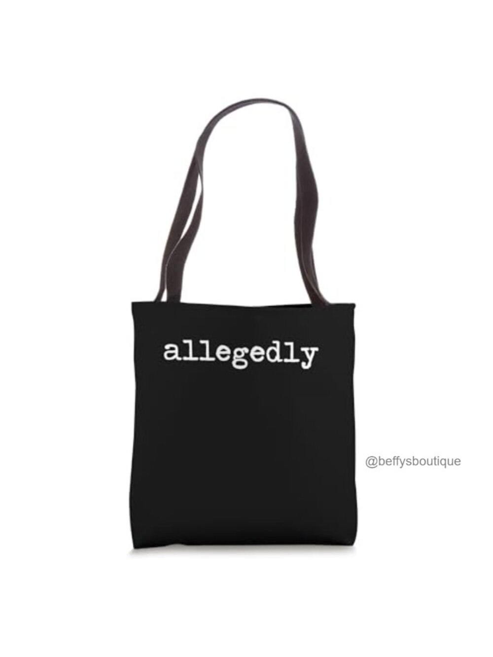 Allegedly Letter Print Tote Bag Spun Polyester Canvas Double-Stitched
